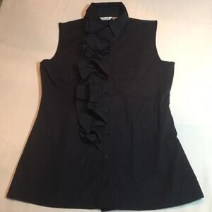 🌺 Ravel button up black sleeveless top size Small